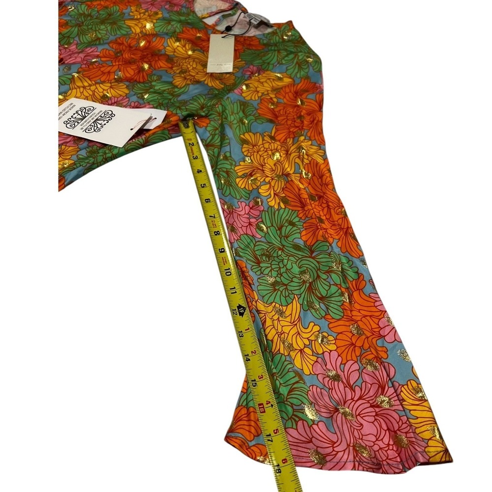 NWT Never Fully Dressed Floral Alaia Maxi Dress Gold Foil Multi Color US 10 - Picture 7 of 16
